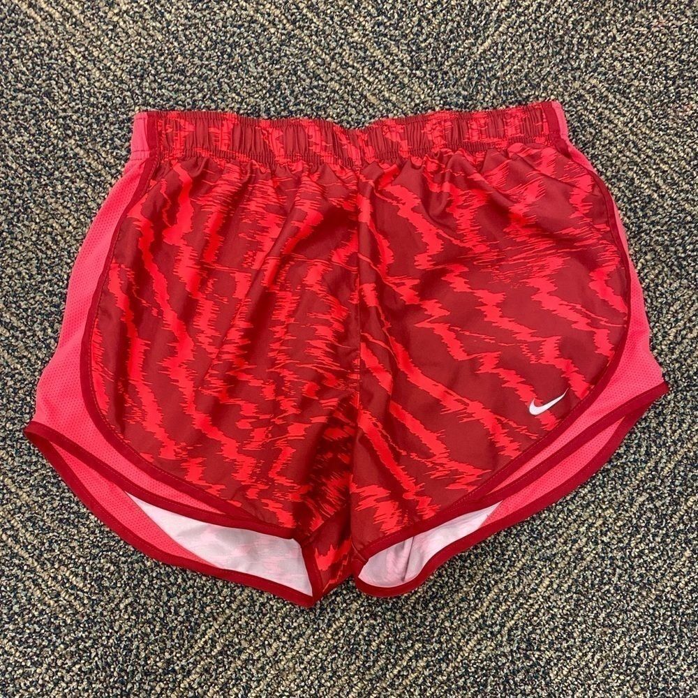 Nike red and coral Dri-FIT Tempo Running Shorts‎